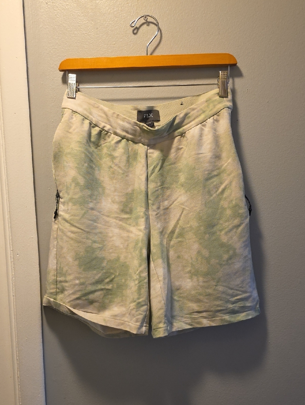 FLX Men's Athletic Tie-Dye Shorts in Light Green